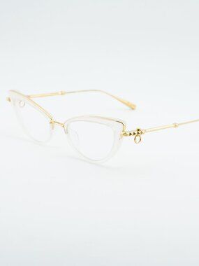 Valentino V-DAYDREAM VLX-123C Eyeglasses Ivory/Gold 51mm Cat Eye Frame